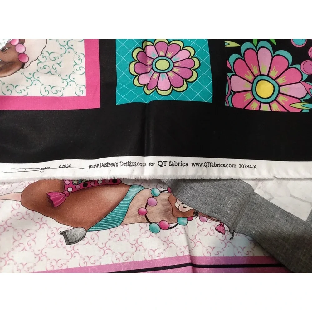 Fiesta Boho - Llama Fabric Panel Bright colors Cut n' sew Desiree's Designs